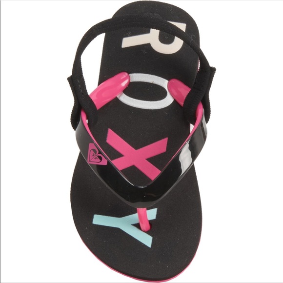 Roxy Bubbles II Toddler Flip-Flops with Back Strap - Picture 2 of 7
